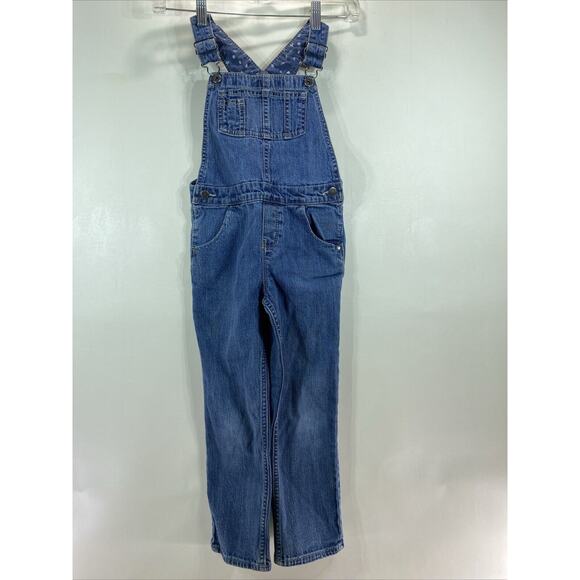 Oshkosh Genuine Kids Premium Bib Blue Denim Overalls Girls Size 5t - Picture 1 of 7